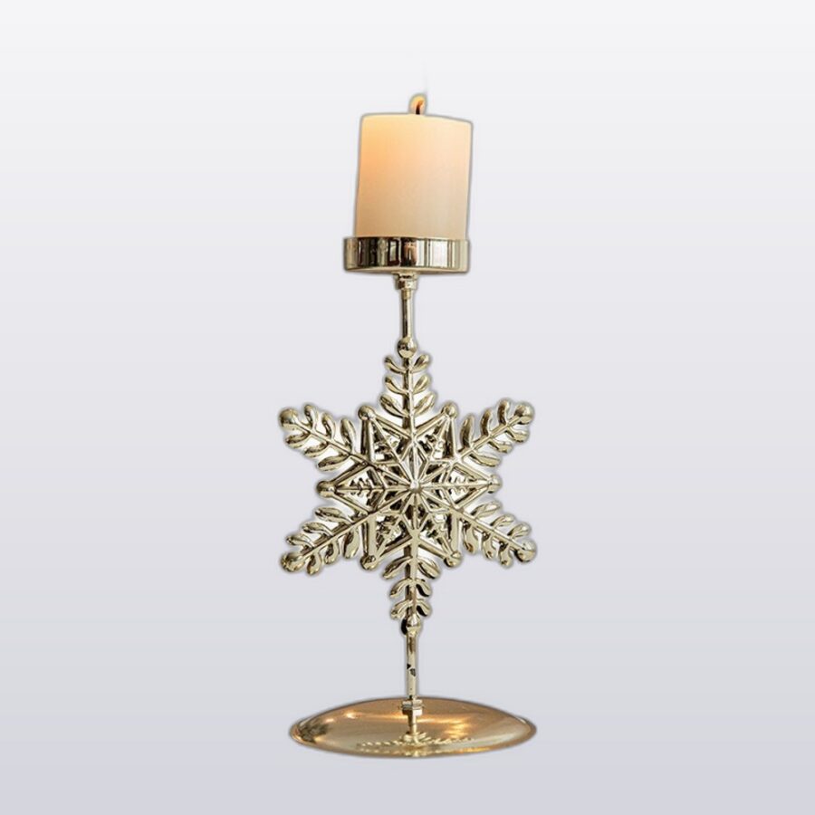 Golden Snowflake Candle Holders
