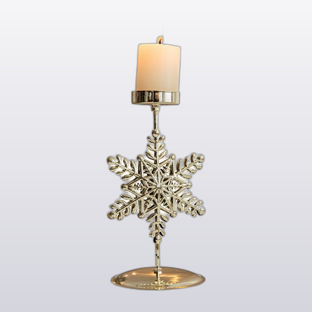 Golden Snowflake Candle Holders