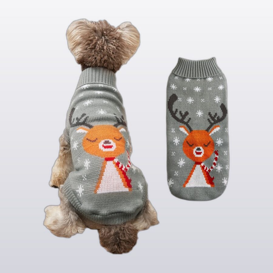 Christmas Reindeer Knit Pet Sweater