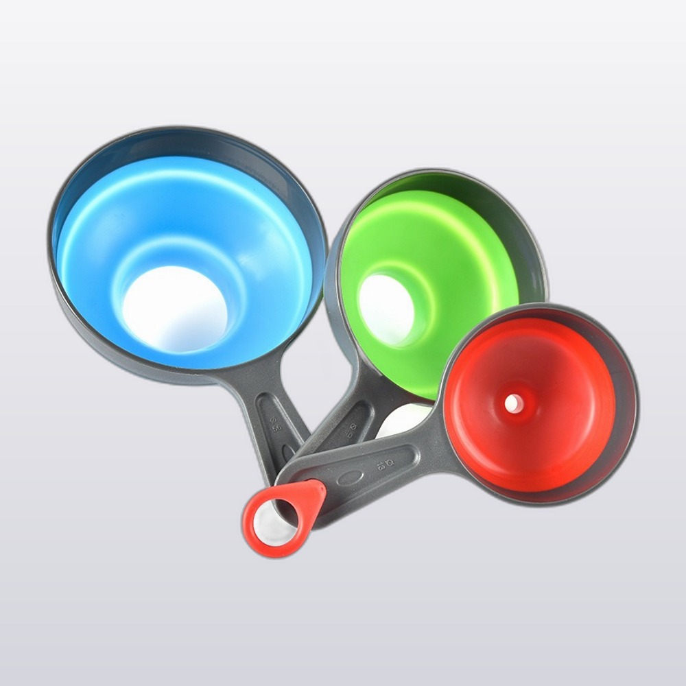 Collapsible Silicone Funnels — Set of 3