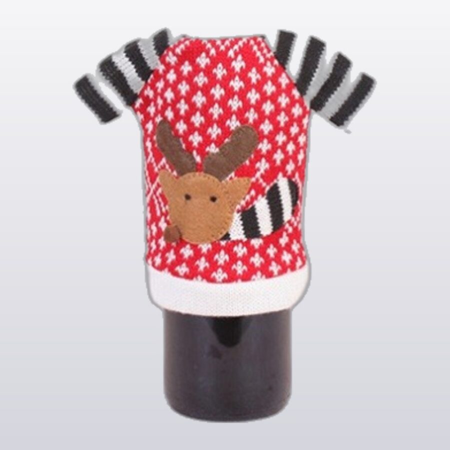 Christmas Wine Bottle Cover — Knit Sweater Design