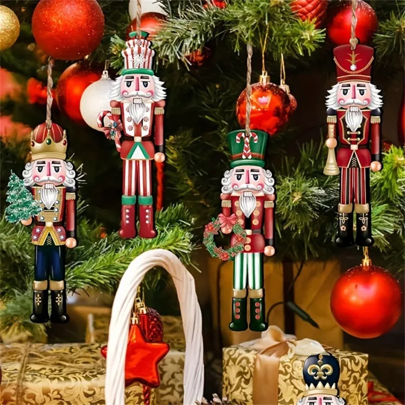Wooden Nutcracker Ornaments — Set of 12