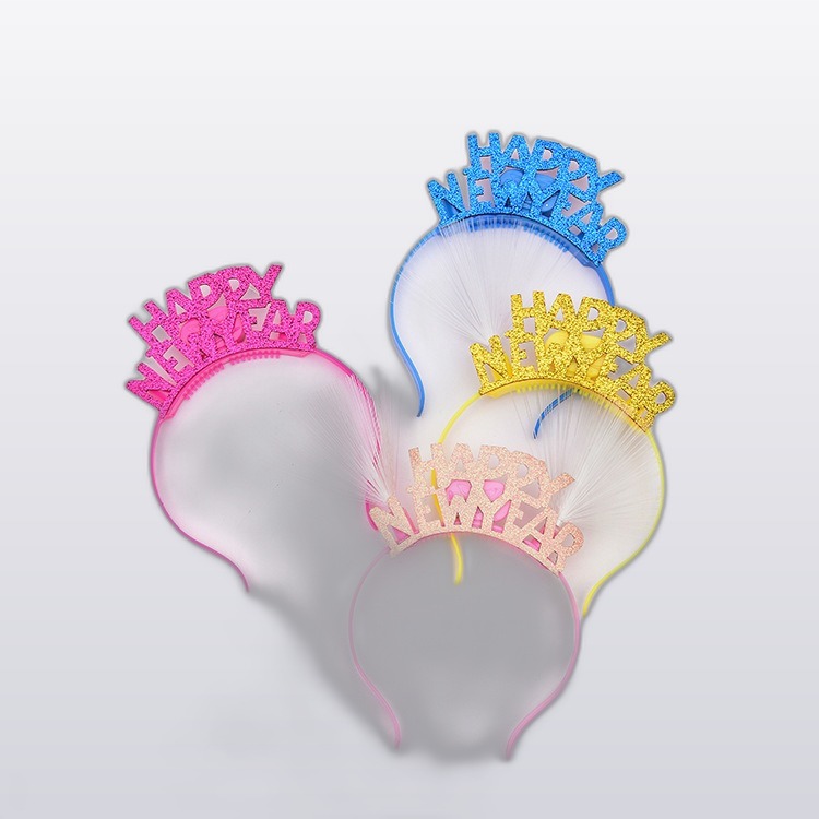 Luminous Fiber Headband Happynewyear New Year Christmas